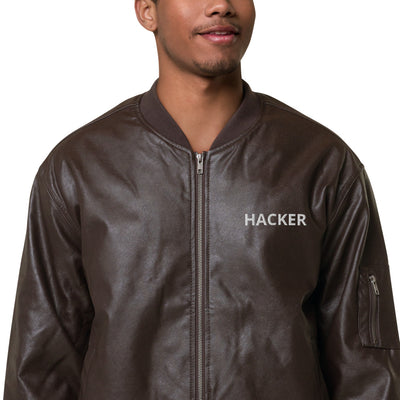 Hacker - Leather Bomber Jacket