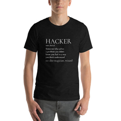 HACKER noun. [hak-er] - Short-Sleeve Unisex T-Shirt