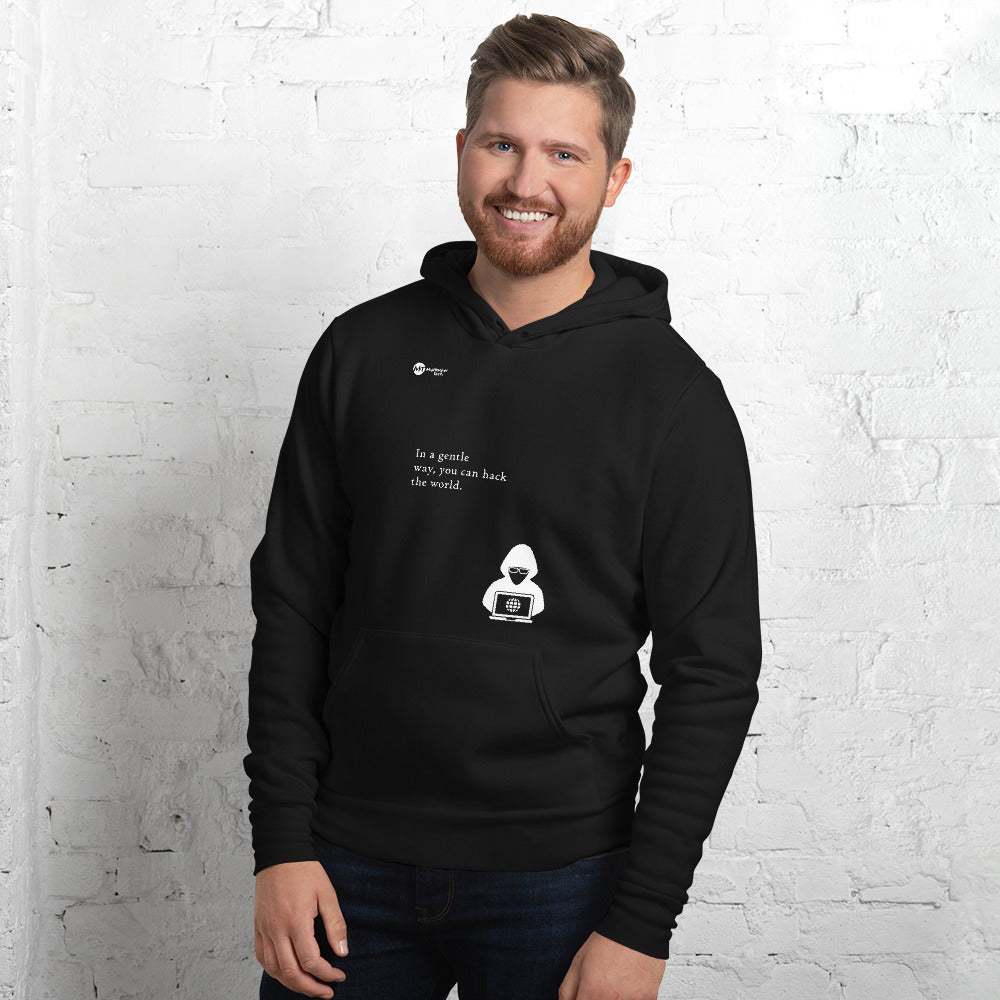 You can hack the world - Unisex hoodie (white text)
