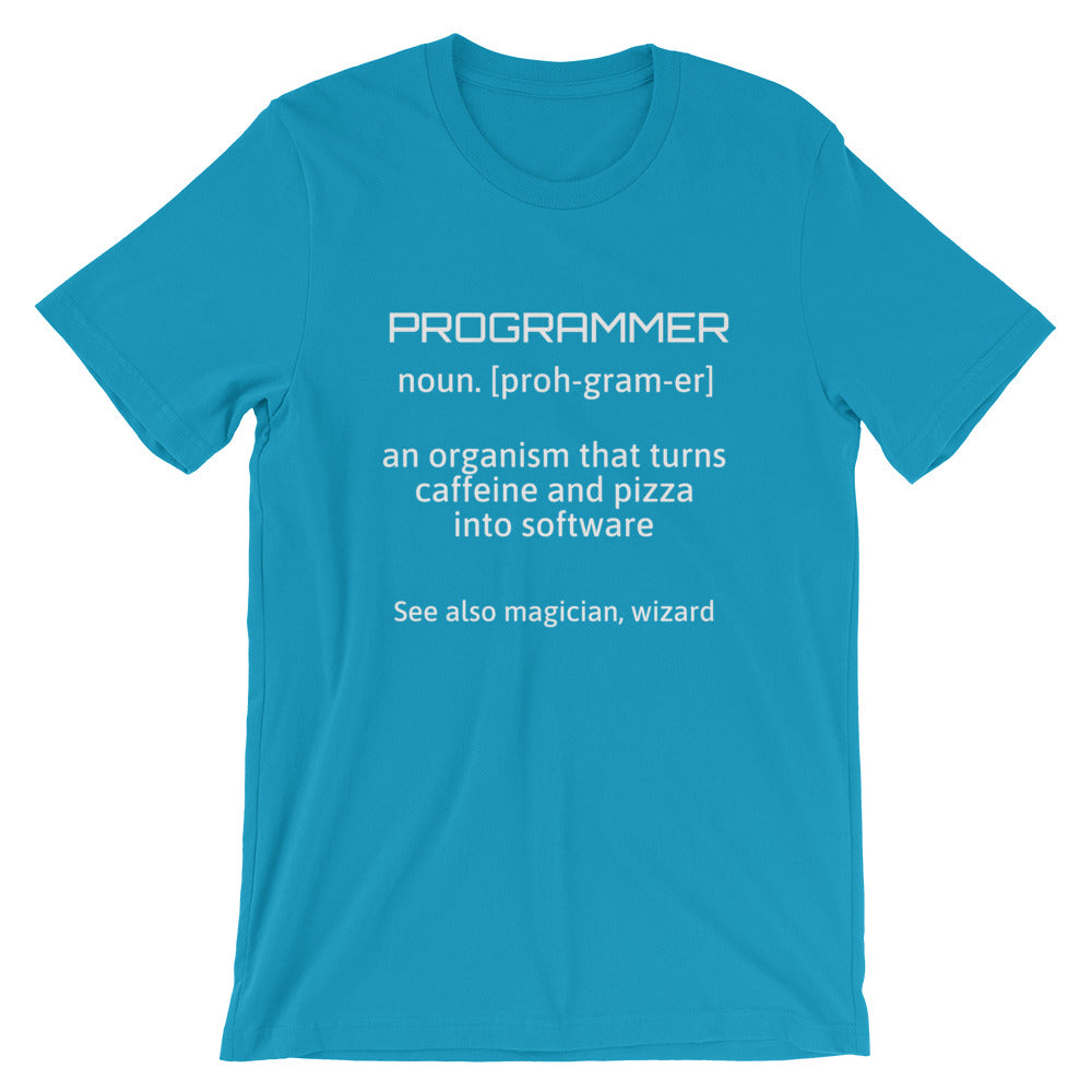 PROGRAMMER - Short-Sleeve Unisex T-Shirt (white text)