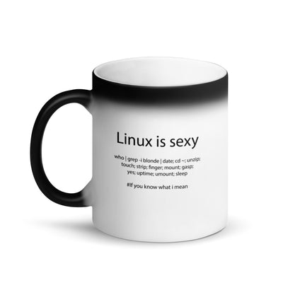Linux is sexy - Matte Black Magic Mug