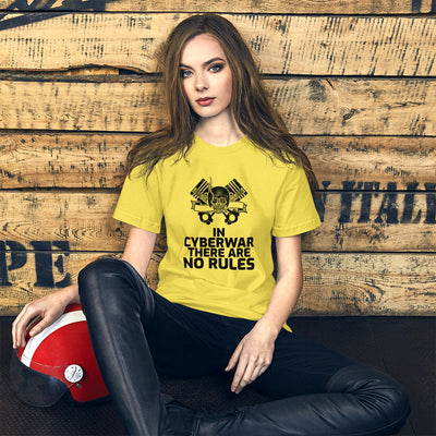 In cyberwar, there are no rules - Short-Sleeve Unisex T-Shirt (black text)