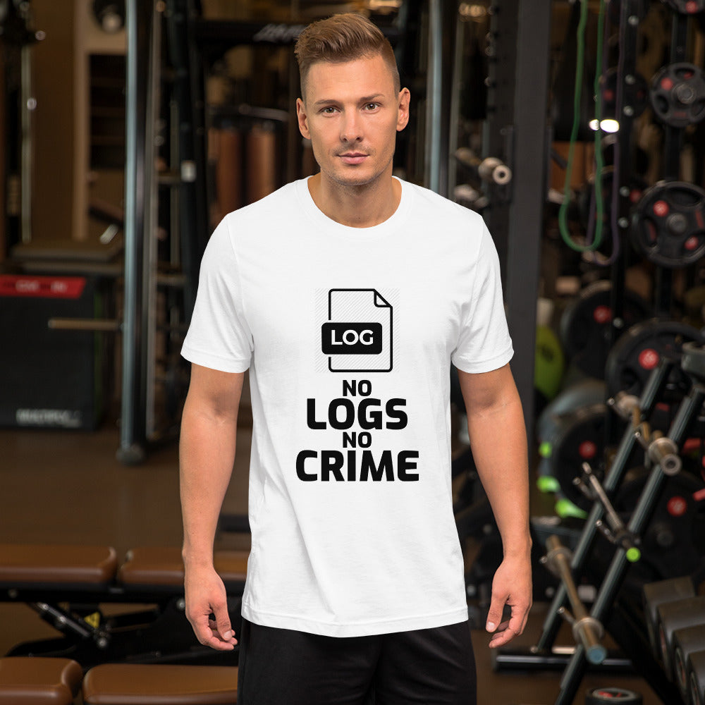 No logs no crime - Short-Sleeve Unisex T-Shirt (black text )