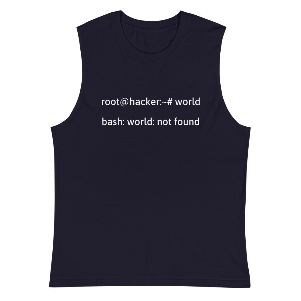 Linux Tweaks - world not found - Muscle Shirt (white text)