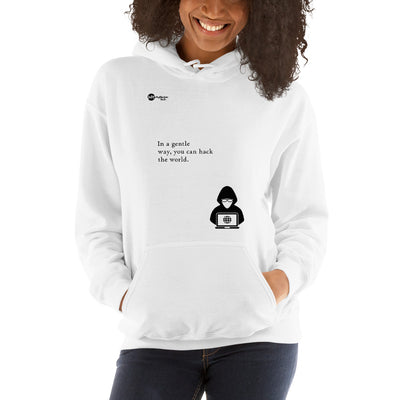 You can hack the world - Hooded Sweatshirt (black text)