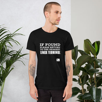 If found please return to the nearest linux terminal - Short-Sleeve Unisex T-Shirt