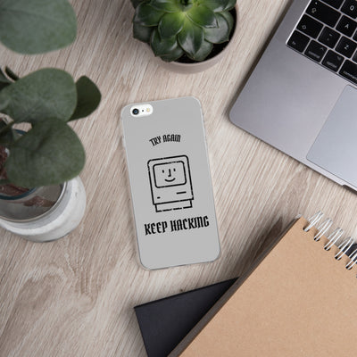 Keep hacking - iPhone Case (black text)