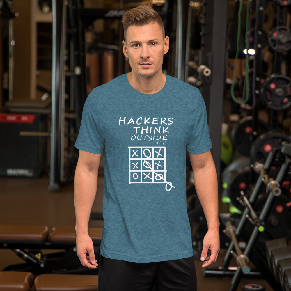 Hackers think outside the box - Short-Sleeve Unisex T-Shirt
