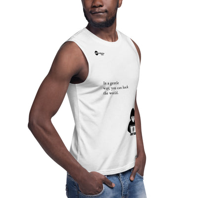 You can hack the world - Muscle Shirt (black text)