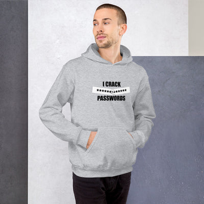 I crack passwords - Hooded Sweatshirt (black text)