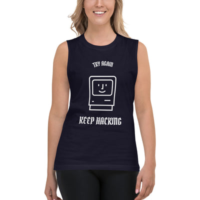 Keep hacking - Muscle Shirt (white text)