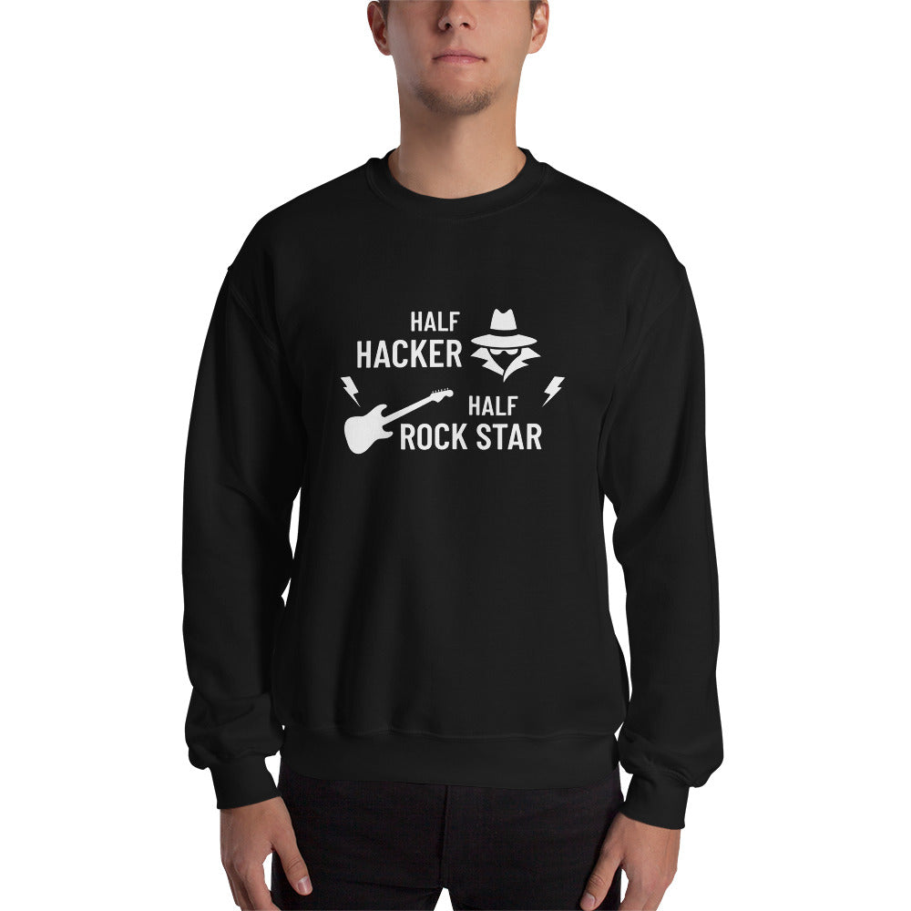 Half Hacker Half Rock Star - Unisex Sweatshirt (white text)