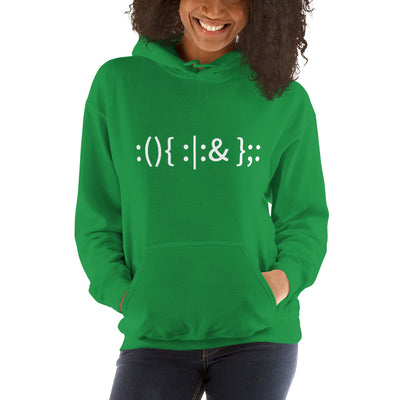 Linux Hackers - Bash Fork Bomb - Hooded Sweatshirt (White text)