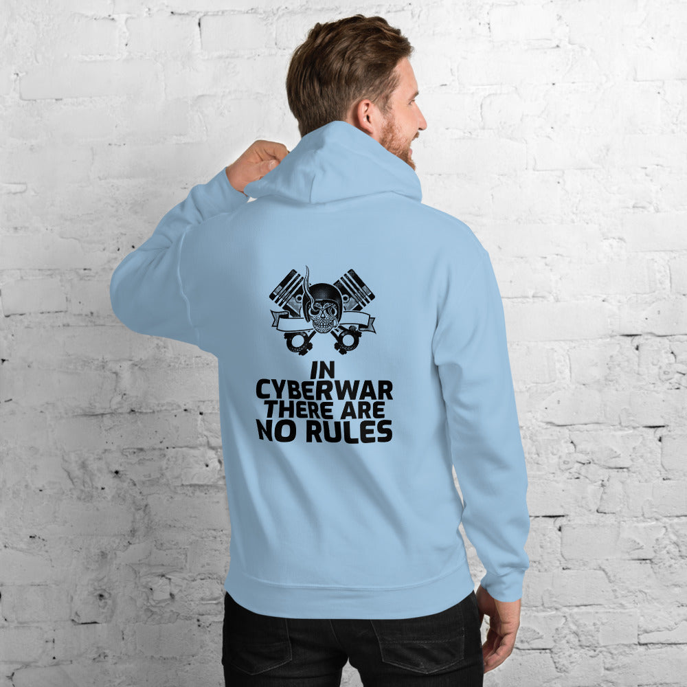In cyberwar, there are no rules - Unisex Hoodie (black text)