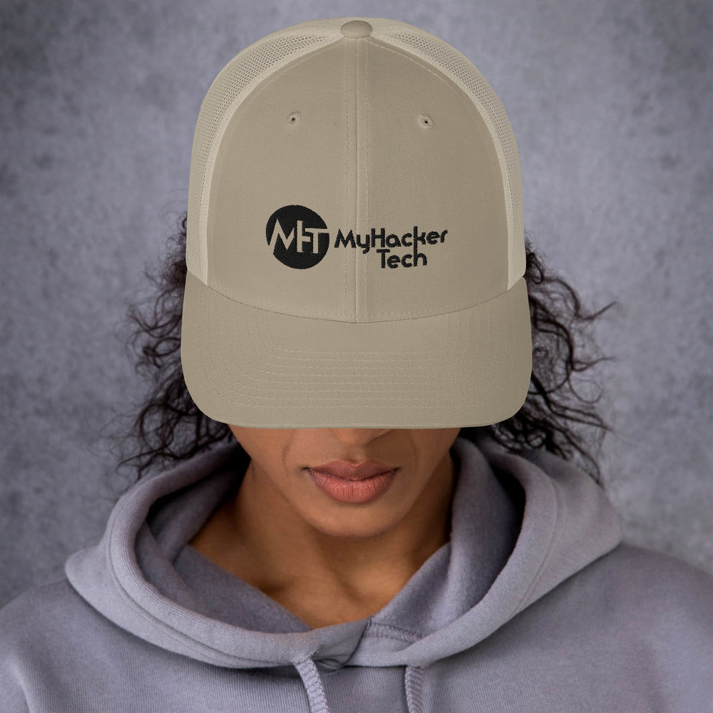 MyHackerTech - Trucker Cap (black text)