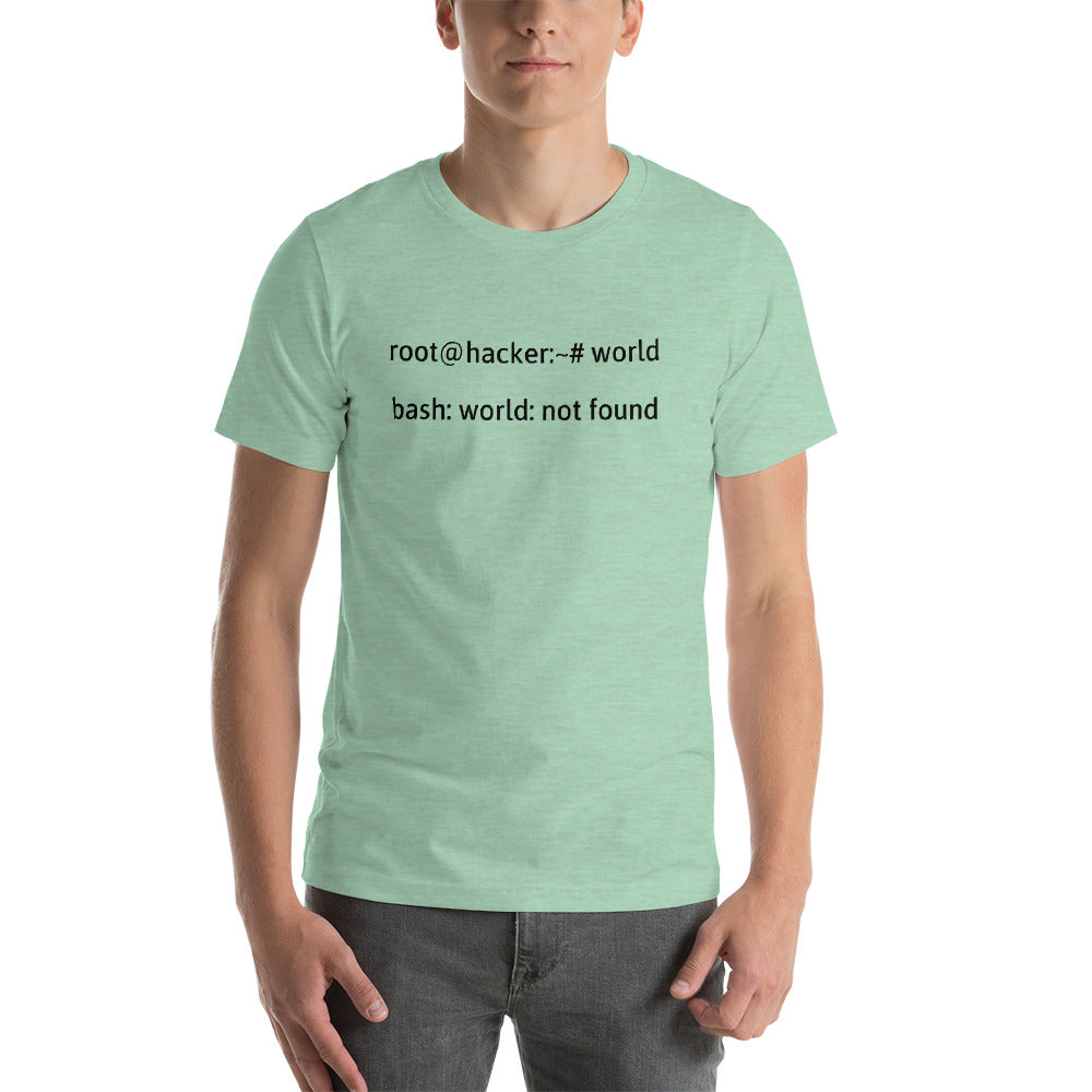 Linux Tweaks - world not found - Short-Sleeve Unisex T-Shirt (Black text)