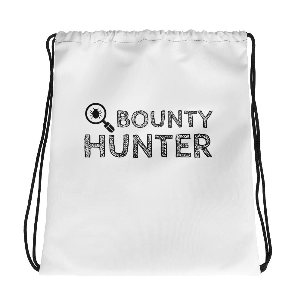 Bug bounty hunter - Drawstring bag (black text)
