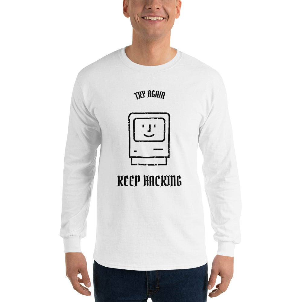 Keep Hacking - Long Sleeve T-Shirt (black text)