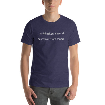 Linux Tweaks - world not found - Short-Sleeve Unisex T-Shirt (White text)