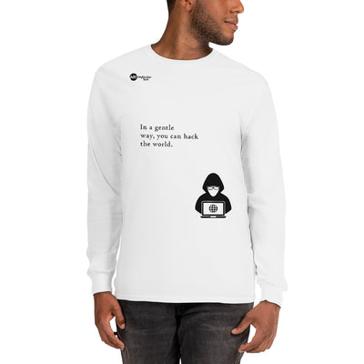 You can hack the world - Long Sleeve T-Shirt (black text)