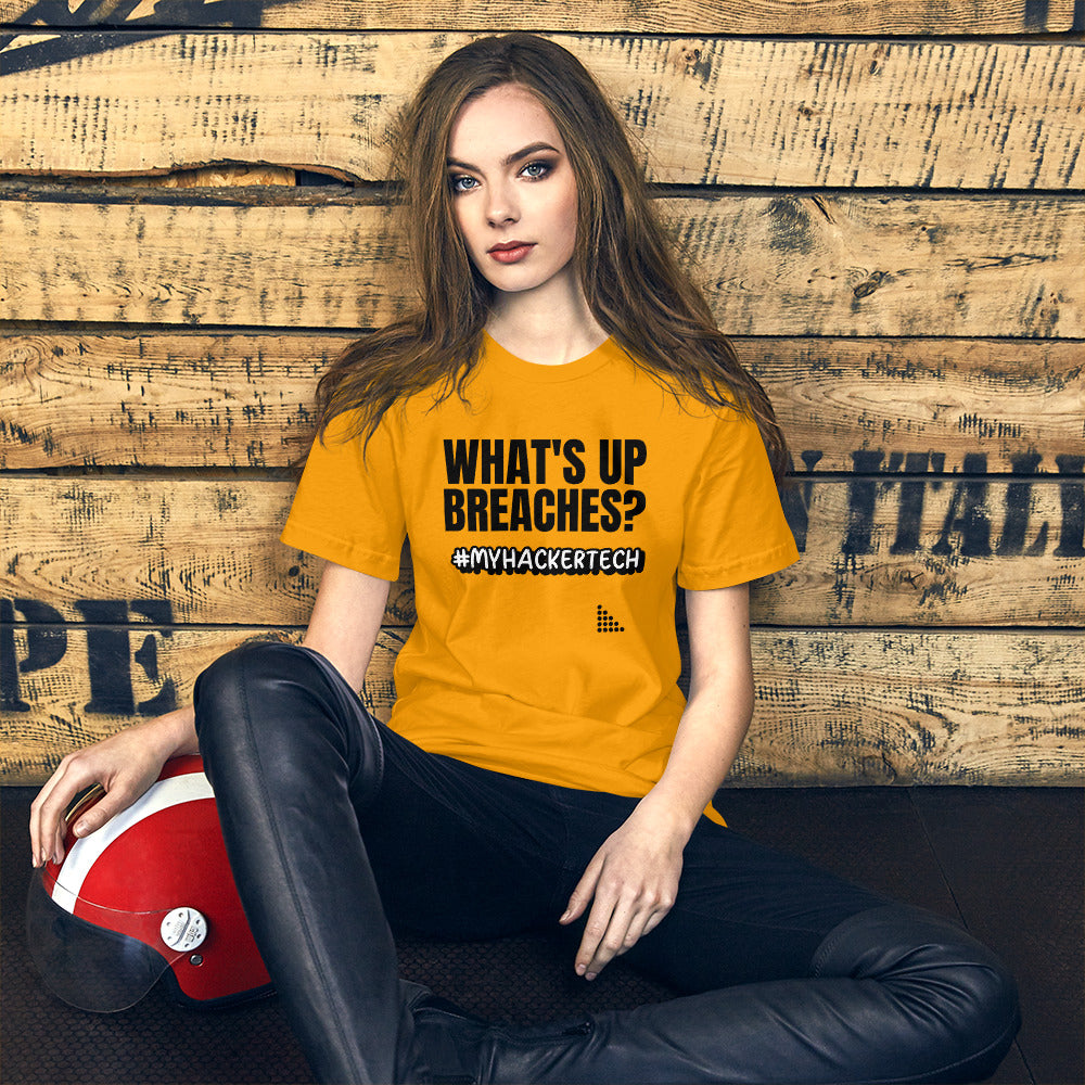 What's up breaches?  - Short-Sleeve Unisex T-Shirt (black text)