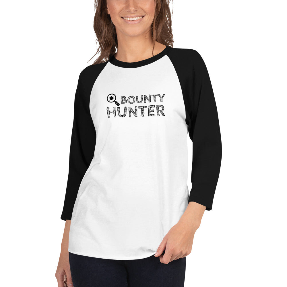 Bug bounty hunter - 3/4 sleeve raglan shirt (black text)