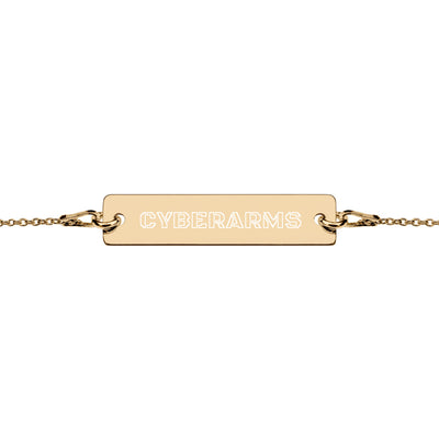 CyberArms - Engraved Silver Bar Chain Bracelet (outlined)