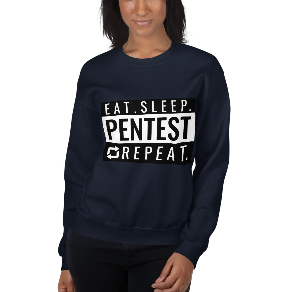 Eat sleep pentest repeat - Unisex Sweatshirt (white)