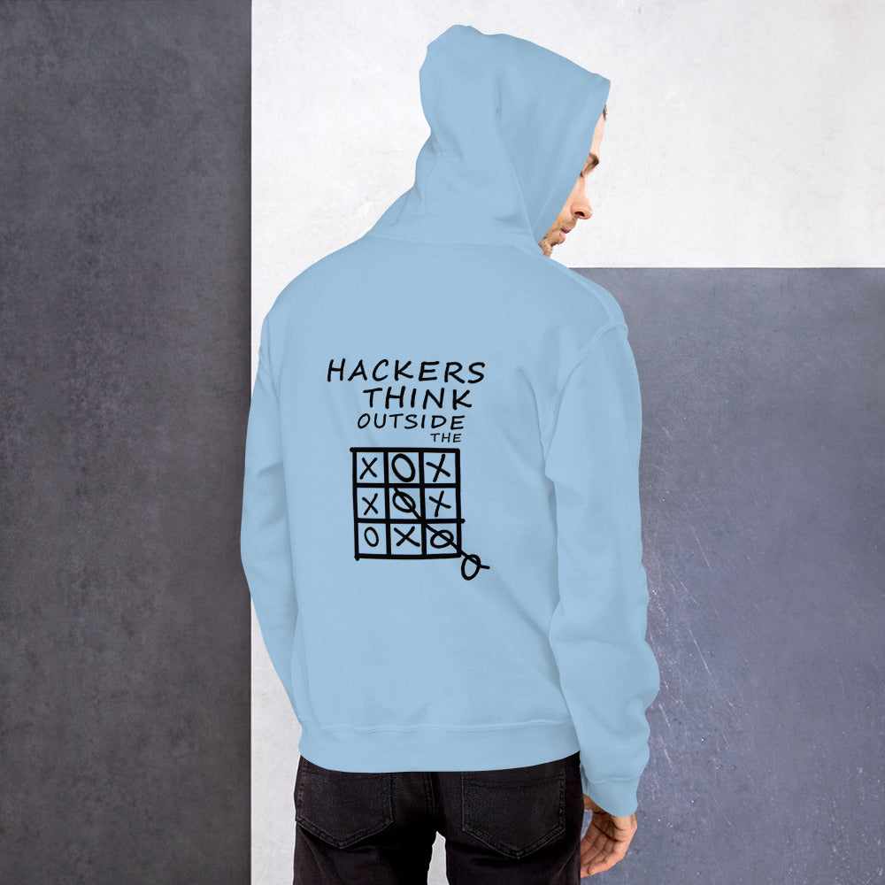Hackers think outside the box - Unisex Hoodie (black text)