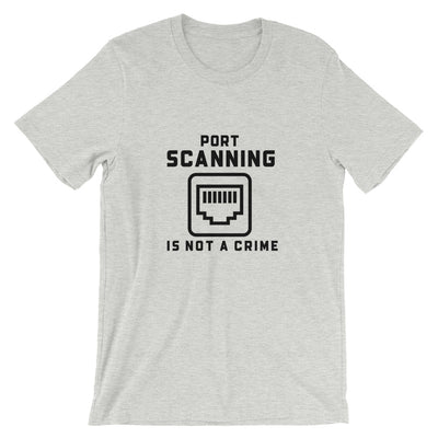 Port Scanning is not a crime - Short-Sleeve Unisex T-Shirt (black text)