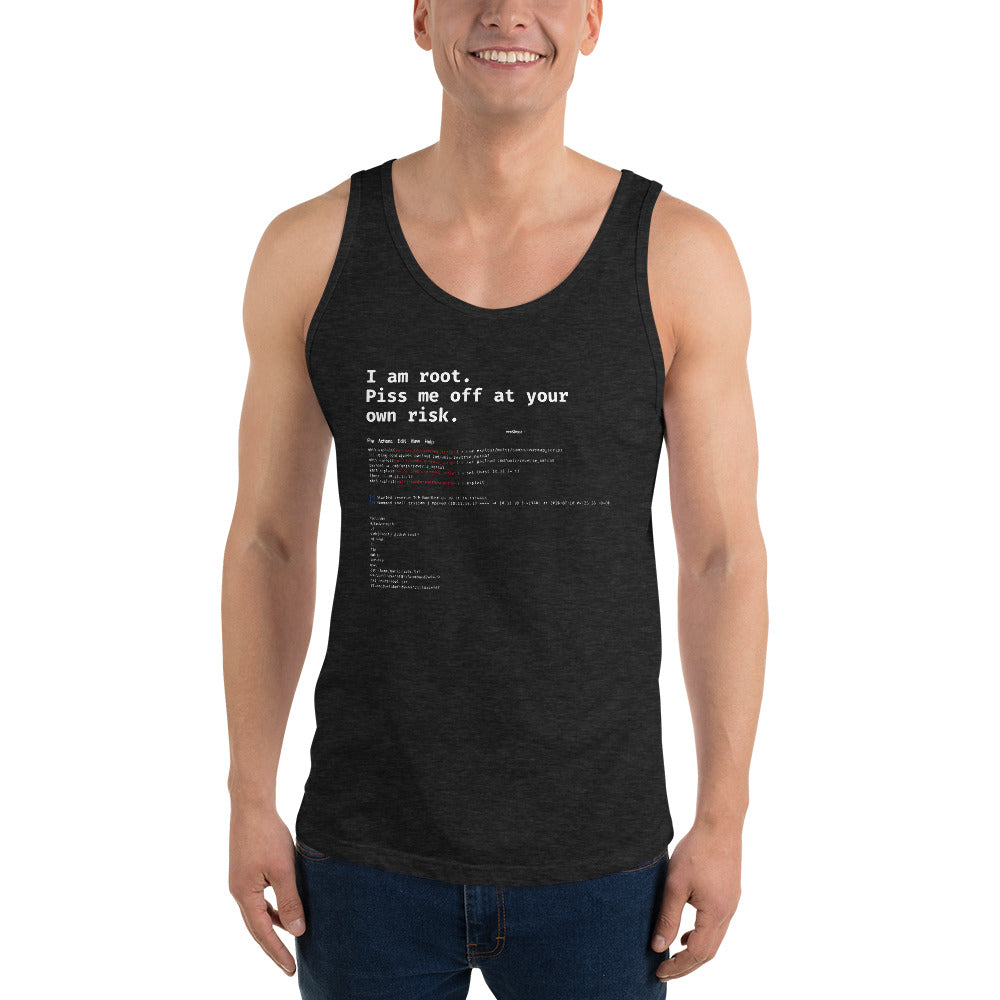 I am root. Piss me off at your own risk - Unisex Tank Top