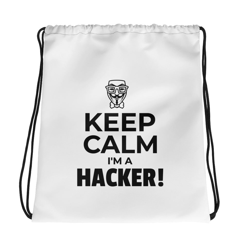 Keep Calm I'm a hacker!  - Drawstring bag