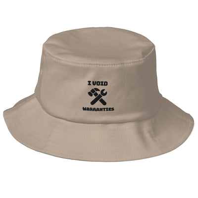 I void warranties - Old School Bucket Hat (black text)