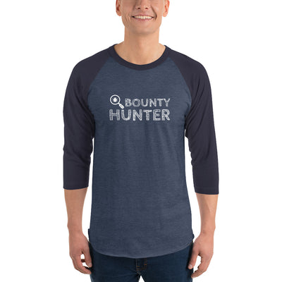 Bug bounty hunter - 3/4 sleeve raglan shirt (white text)
