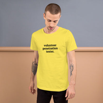 Volunteer Pentester - Short-Sleeve Unisex T-Shirt (Black text)