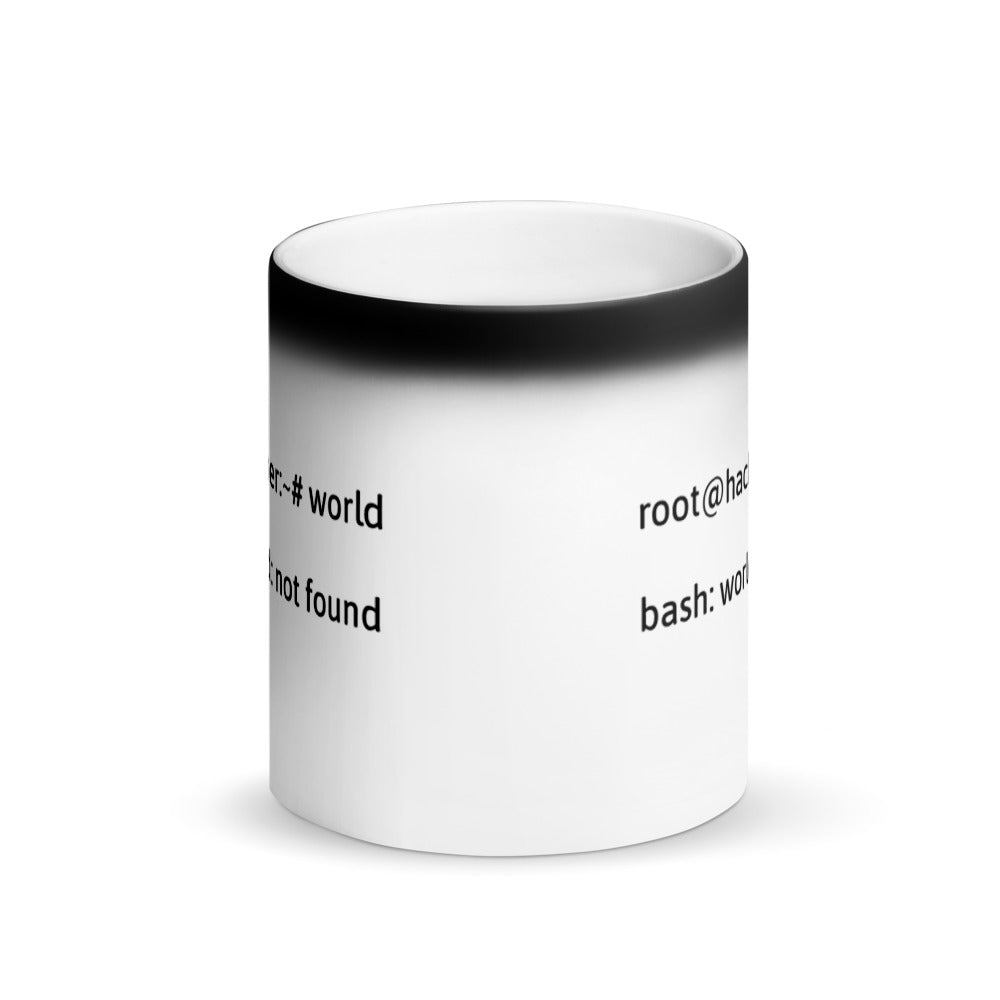 Linux Tweaks - world not found - Matte Black Magic Mug