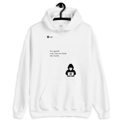 You can hack the world - Hooded Sweatshirt (black text)