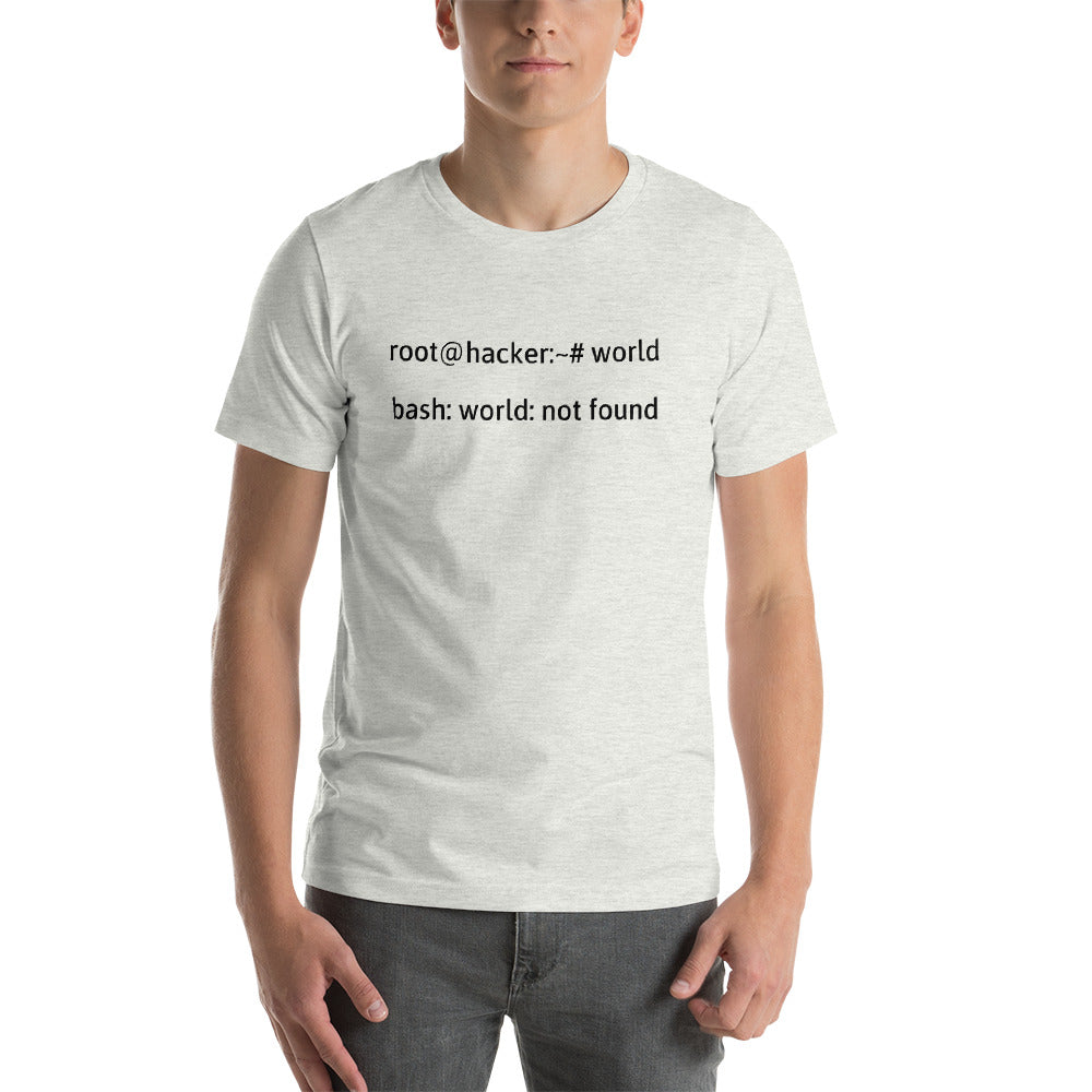 Linux Tweaks - world not found - Short-Sleeve Unisex T-Shirt (Black text)