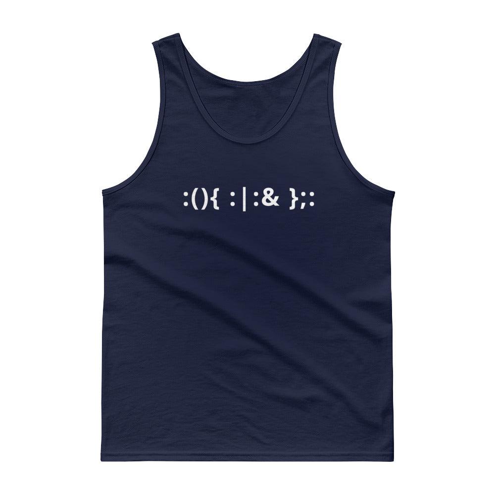 Linux Hackers - Bash Fork Bomb - White Text - Tank top