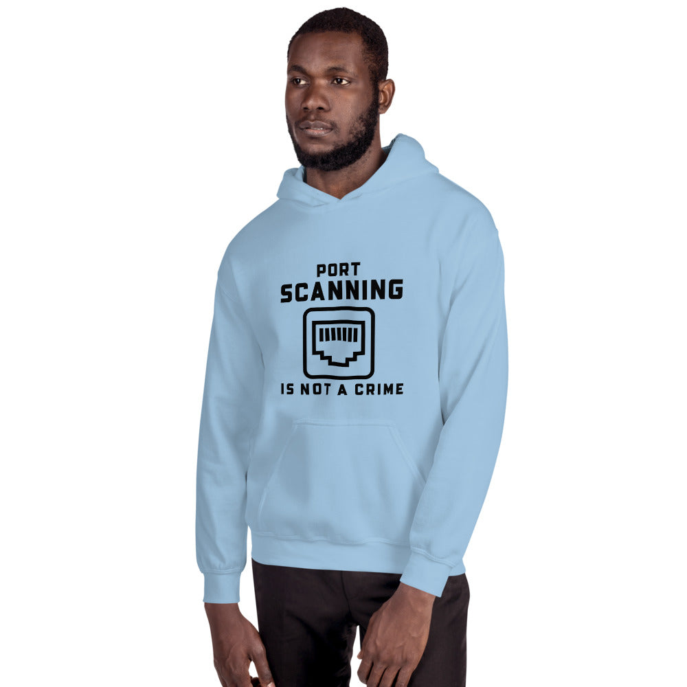 Port Scanning is not a crime - Unisex Hoodie (black text)