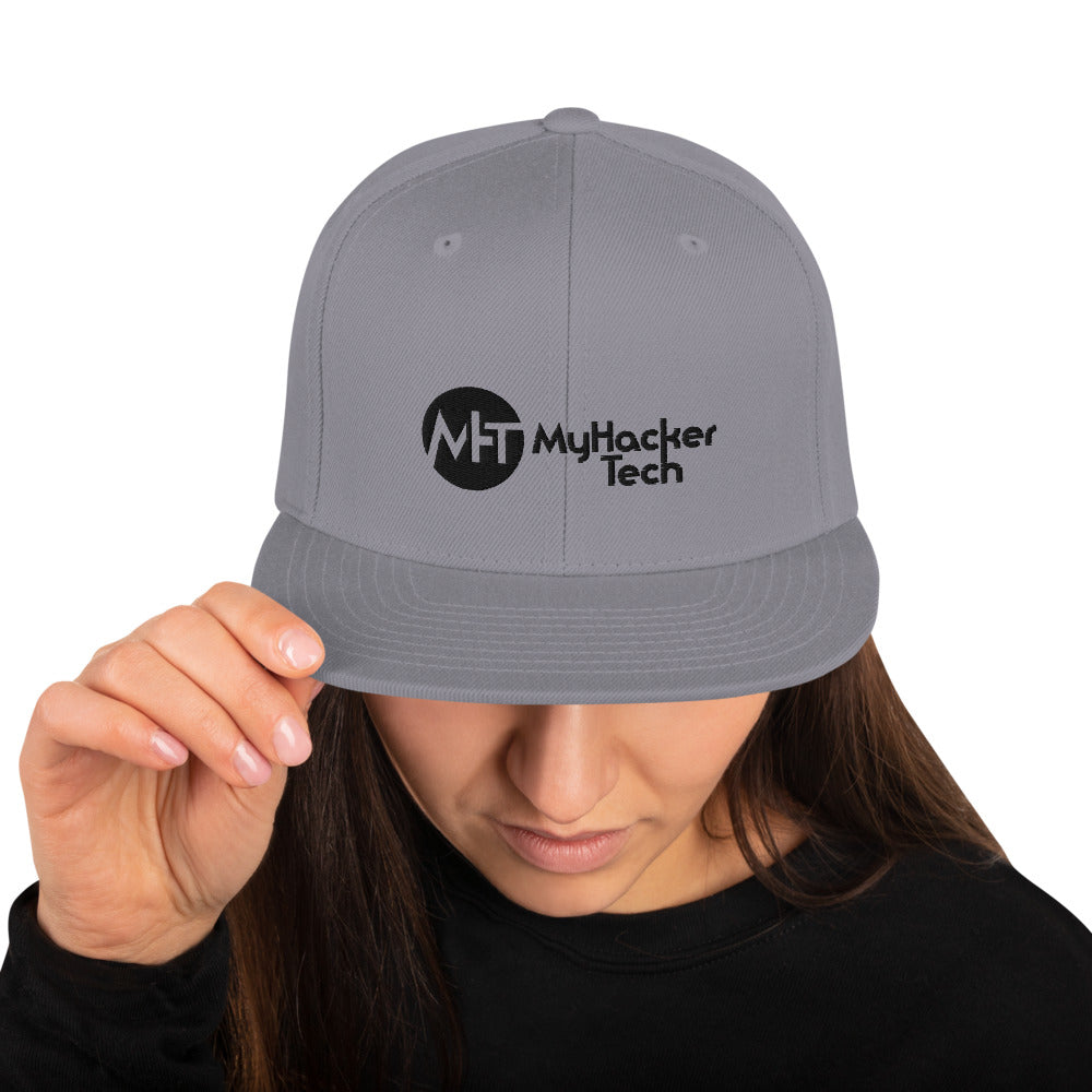 MyHackerTech - Snapback Hat (black text)