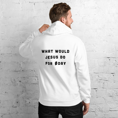 What would Jesus do for 0day - Unisex Hoodie (black text)