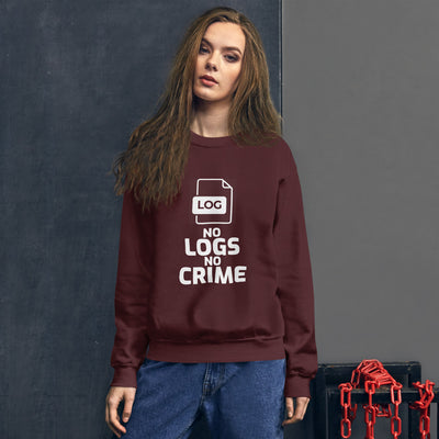No logs no crime - Unisex Sweatshirt (white text)