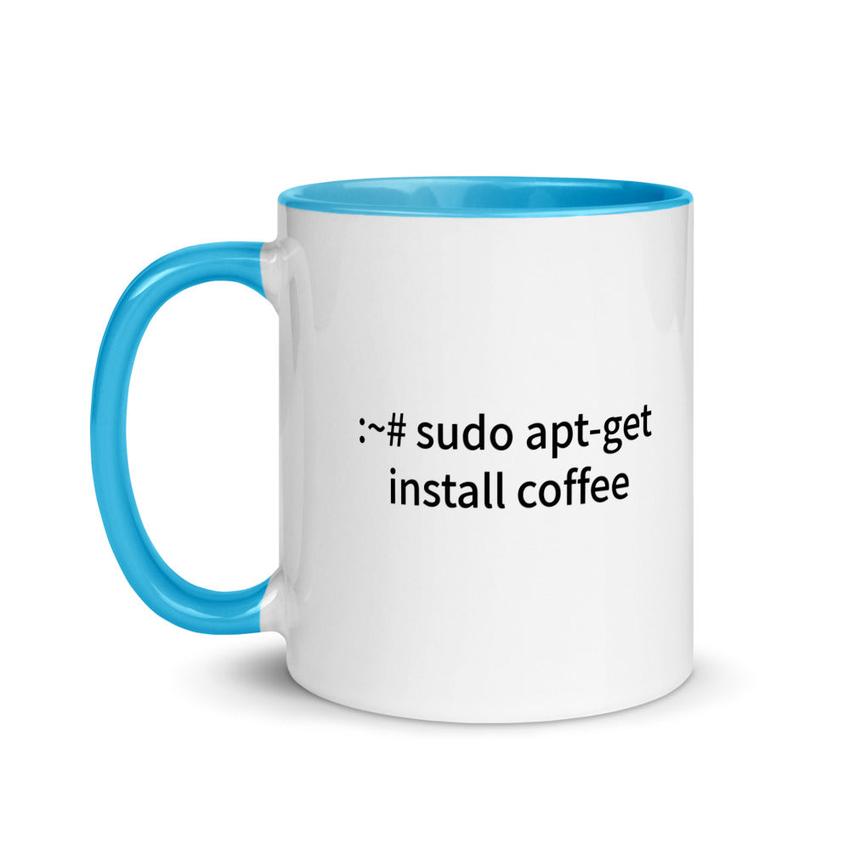 sudo apt-get install coffee - Mug with Color Inside – MyHackerTech