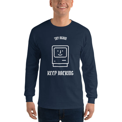 Keep hacking -  Long Sleeve T-Shirt (white text)