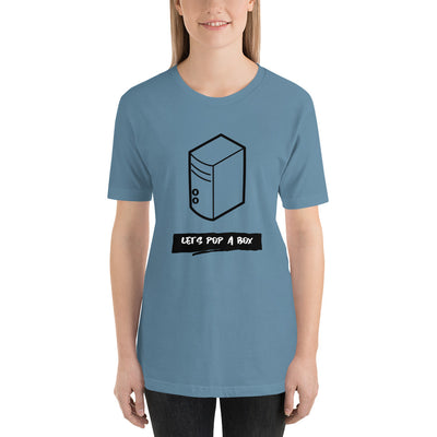 Let's pop a box - Short-Sleeve Unisex T-Shirt (black text)
