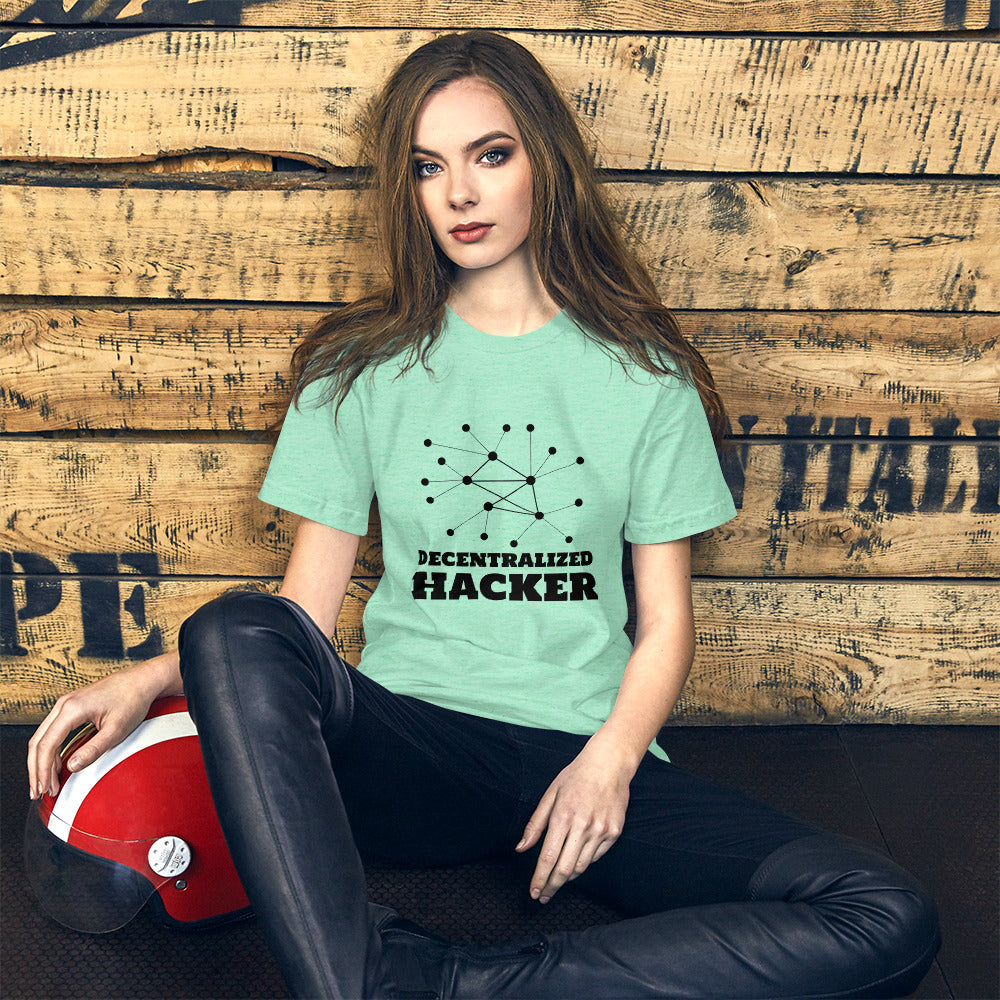 Decentralized Hacker  - Short-Sleeve Unisex T-Shirt (black text)