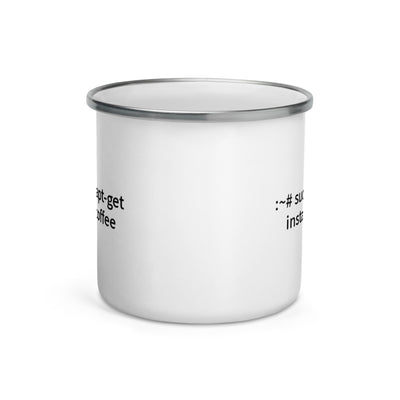 sudo apt-get install coffee - Enamel Mug