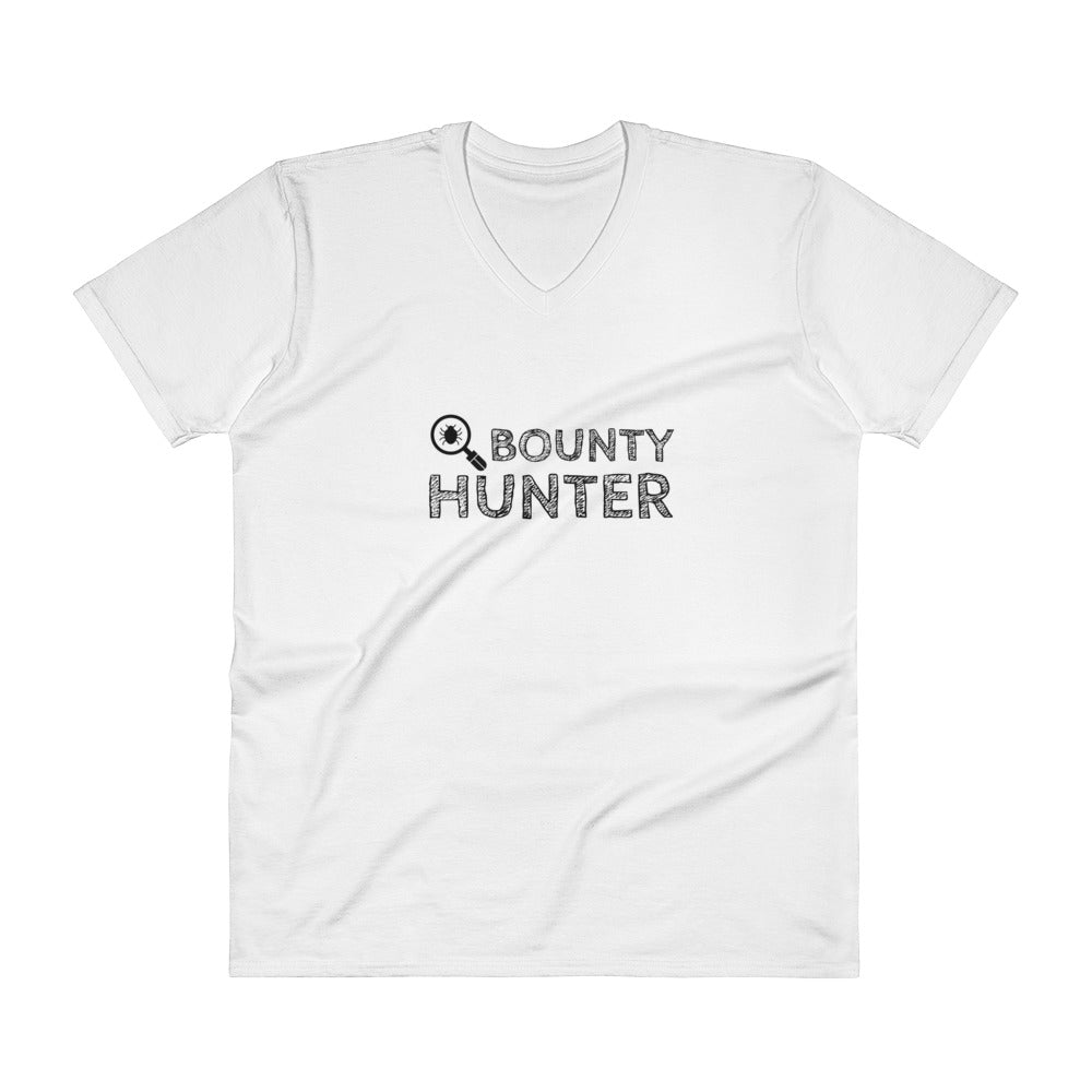 Bug bounty hunter - V-Neck T-Shirt (black text)