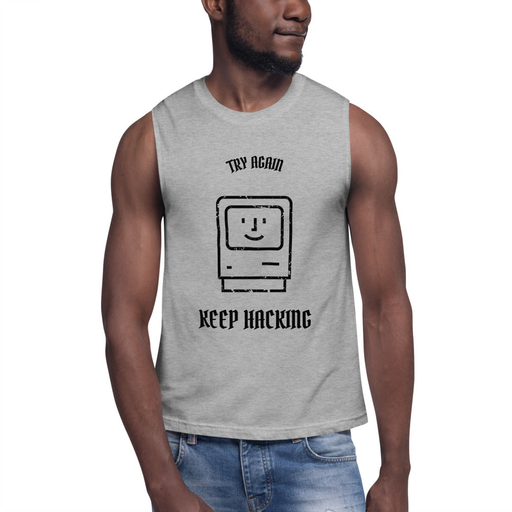 Keep hacking - Muscle Shirt (black text)